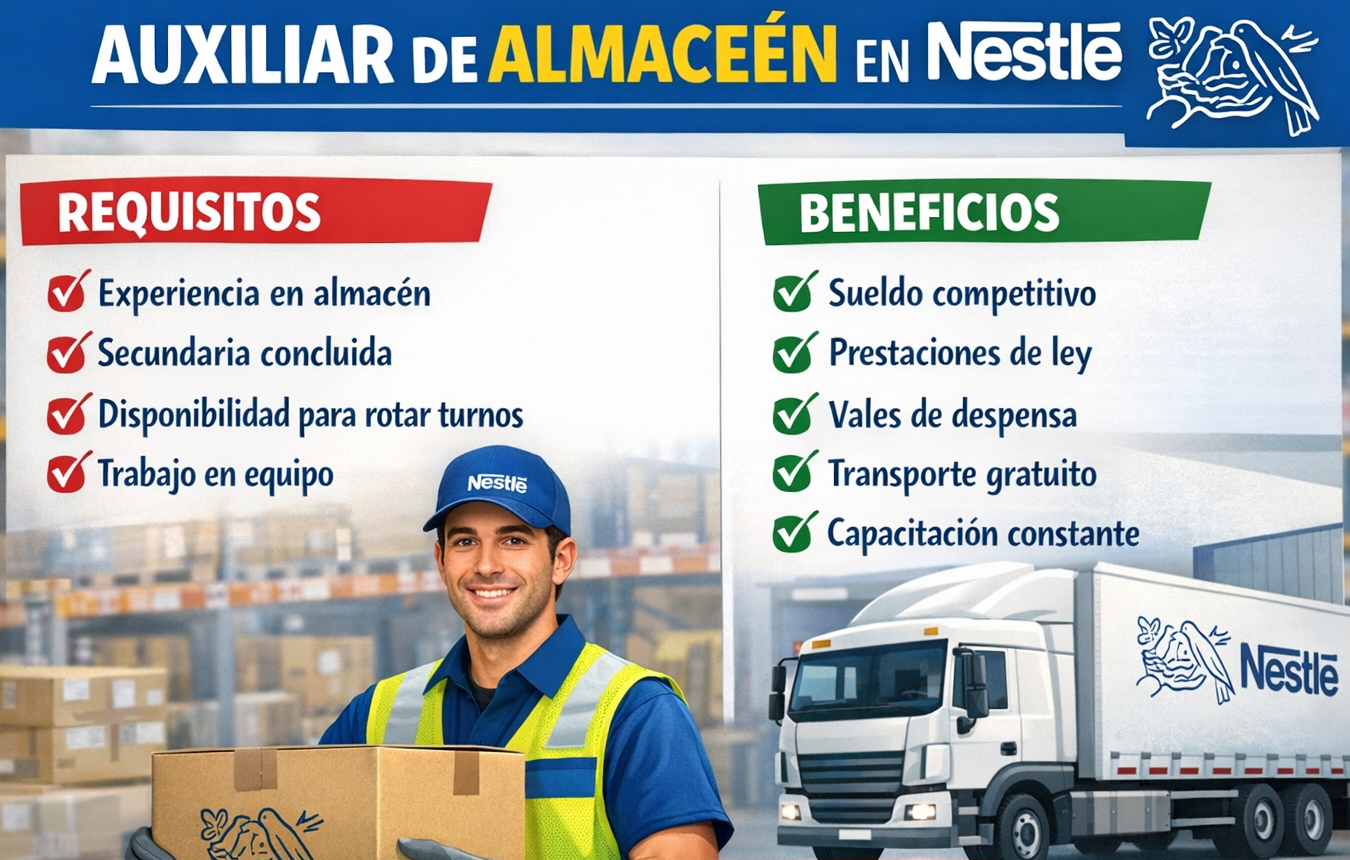 Lee más sobre el artículo AUXILIAR DE ALMACÉN EN NESTLÉ