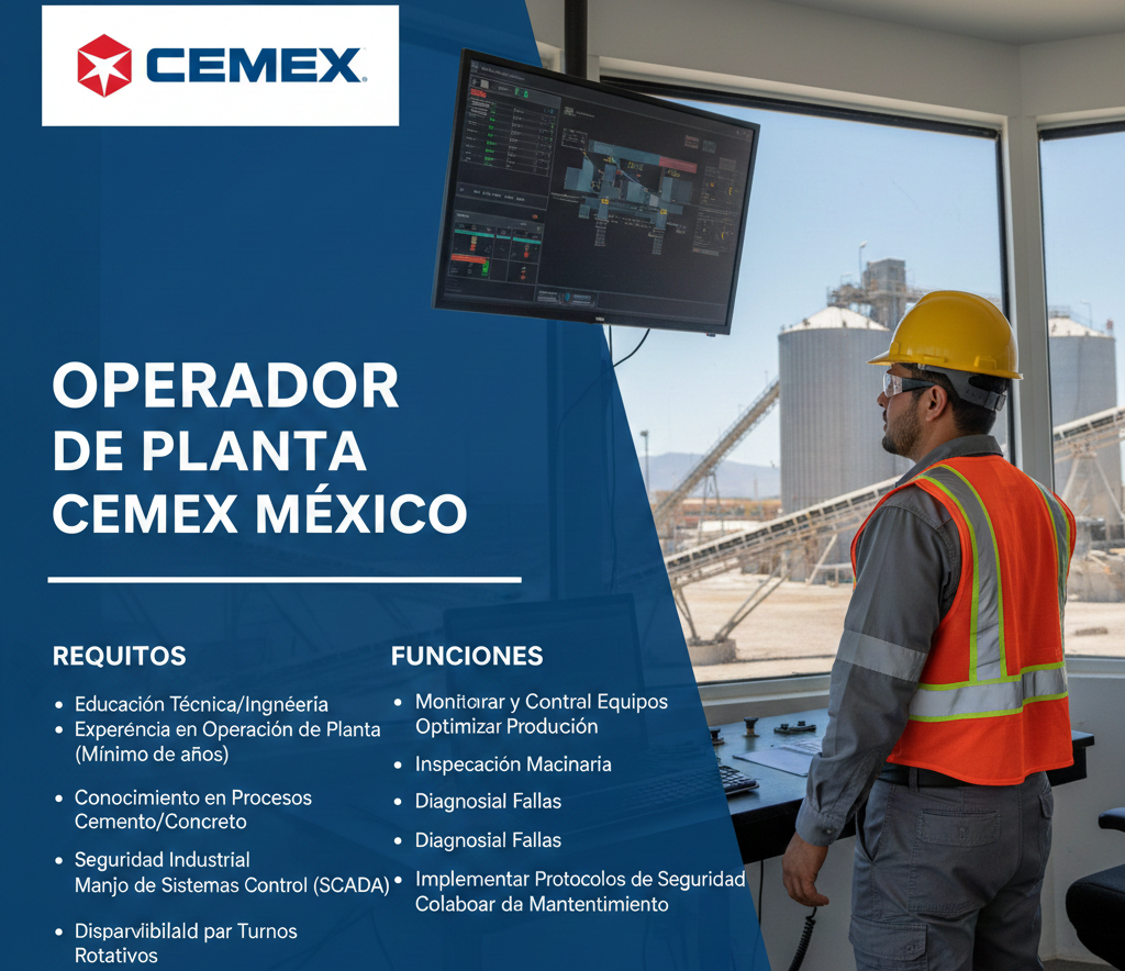 Lee más sobre el artículo OPERADOR DE PLANTA EN CEMEX MÉXICO