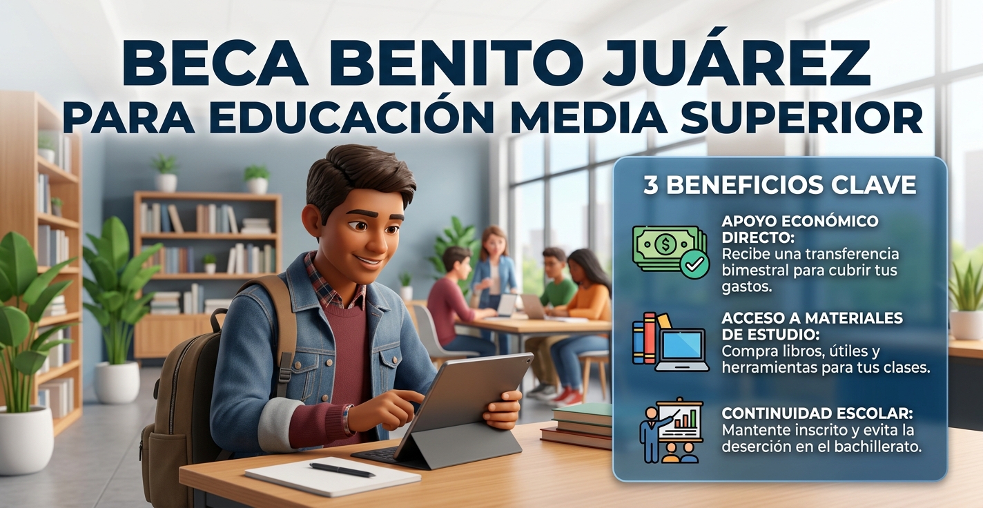 Lee más sobre el artículo Beca Benito Juárez para Educación Media Superior 👨‍👩‍👧‍👦
