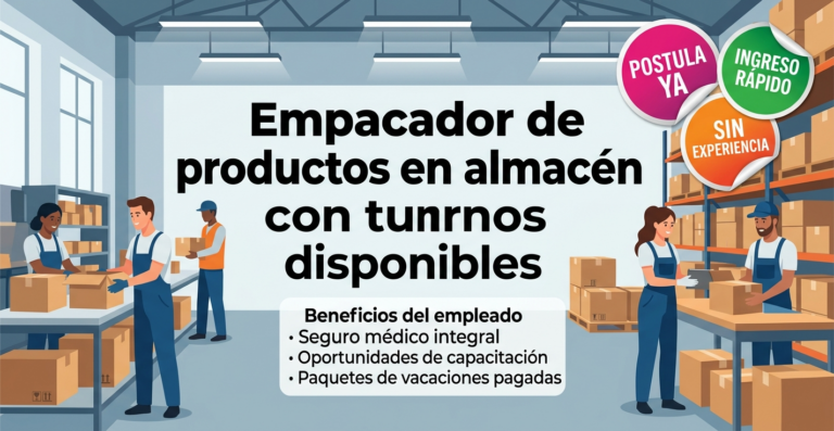Lee más sobre el artículo Empacador de productos en almacén con turnos disponibles ⏱️📝